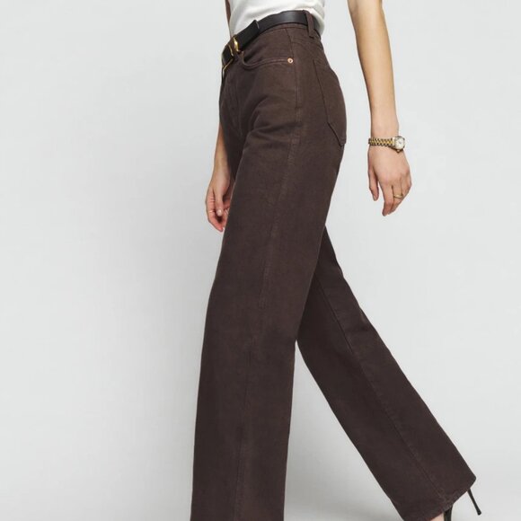 Reformation Val 90s Mid Rise Straight Jeans in Brown NWT - Picture 4 of 8